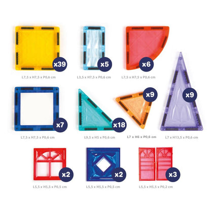 LUDI Magnetische XXL Set de construcție 3D cu 100 piese magnetice pentru copii de la 3 ani