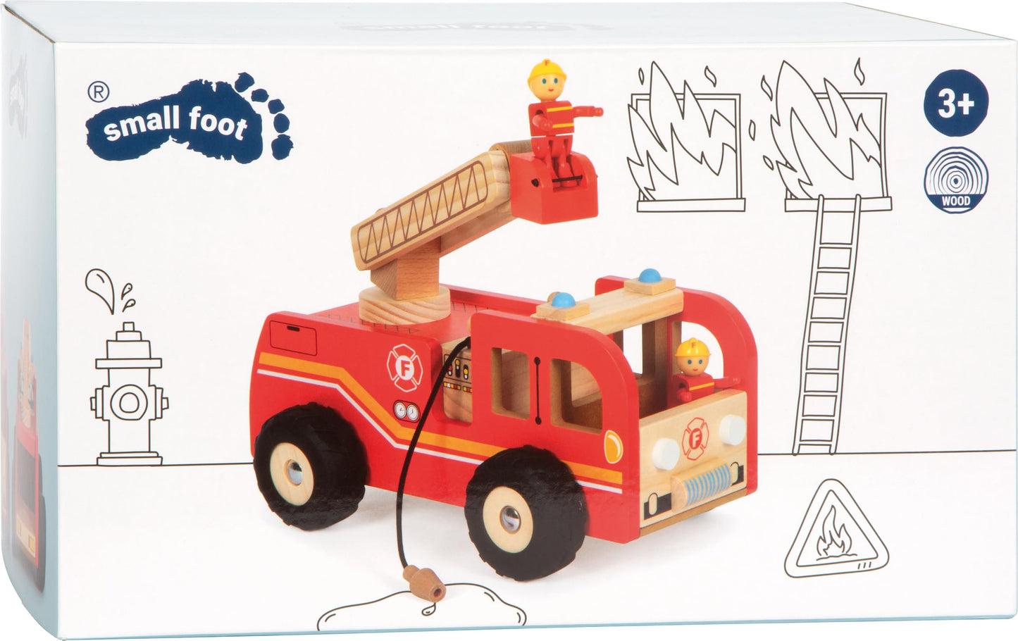 Small Foot 8509 Mașină Pompieri Lemn, 3+ ani