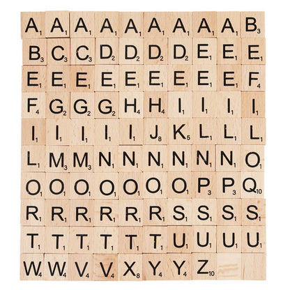 RUOXIXI Set 100 litere din lemn A-Z pentru artizanat