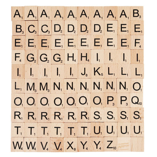 RUOXIXI Set 100 litere din lemn A-Z pentru artizanat