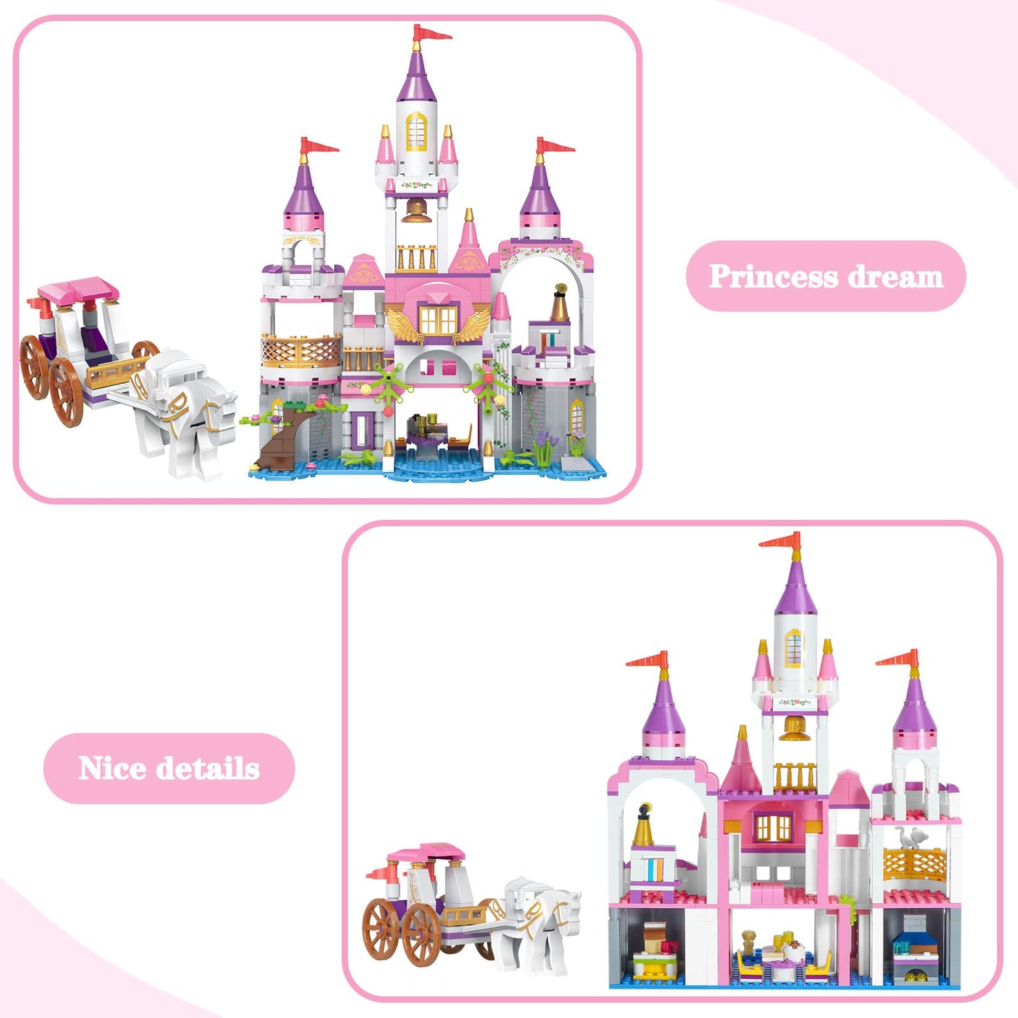 COGO Set de constructie Castelul Fetei, 516 piese, 6+ ani