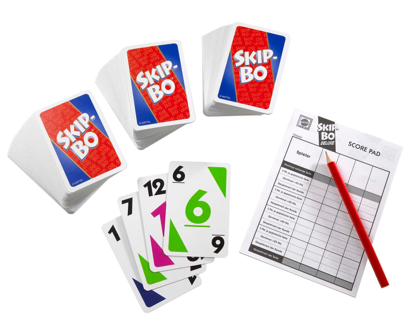 Mattel Games Skip-Bo Deluxe Joc de cărți, 7+ ani