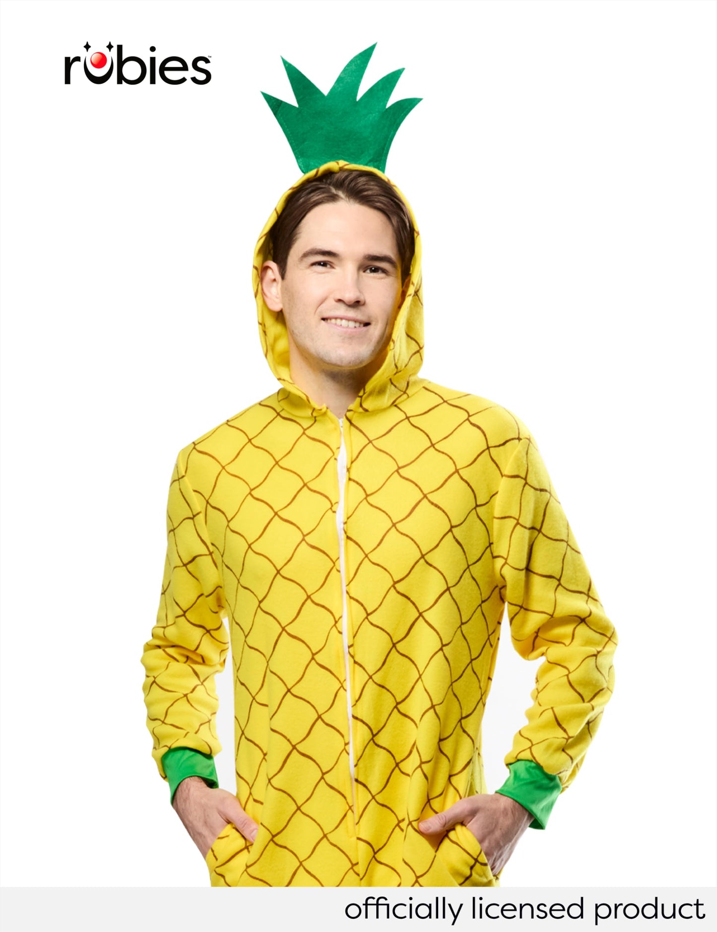Rubie's Costum Ananas jumpsuit cu gluga, marime unica