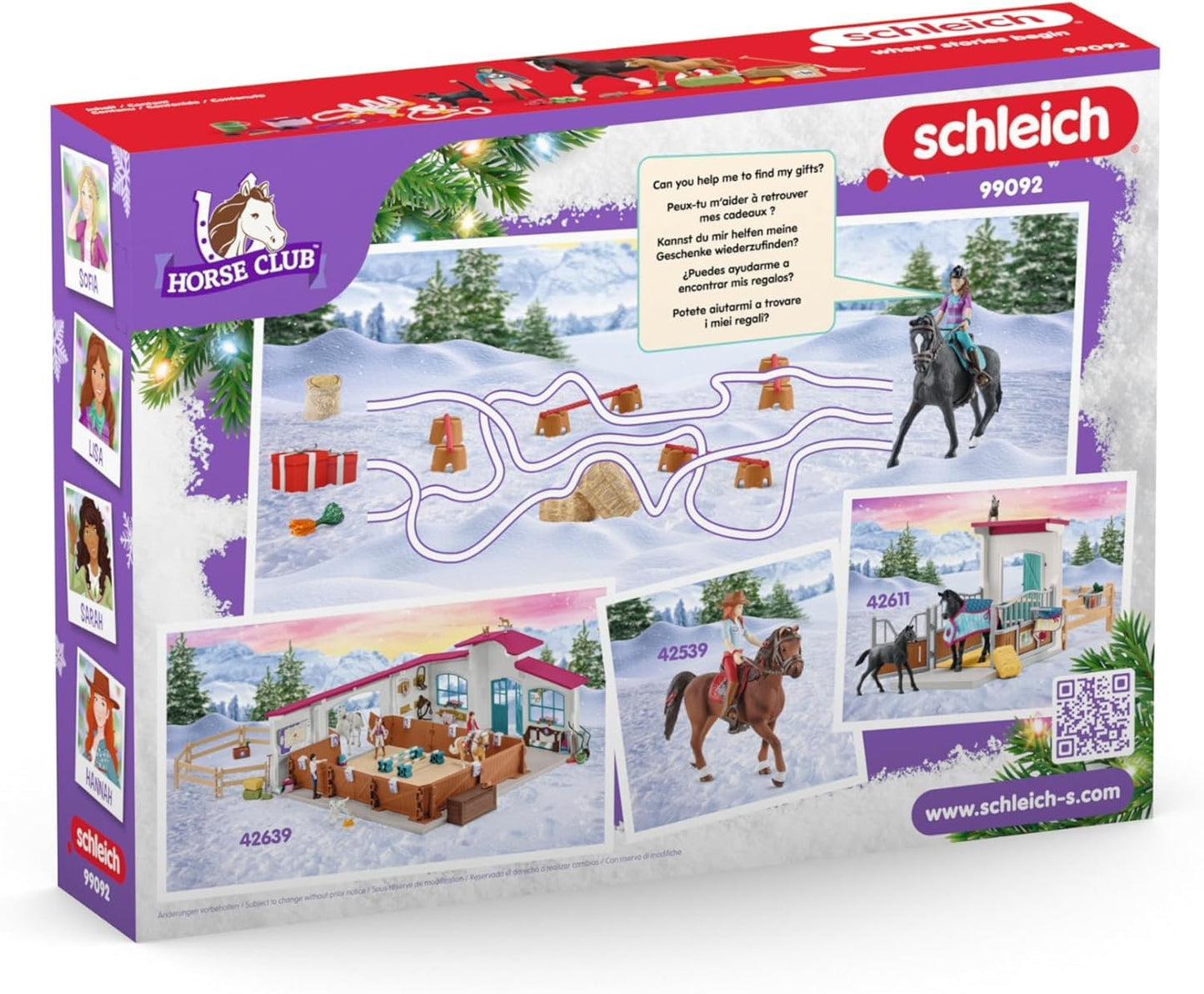 Schleich 99092 Calendar de Advent Horse Club 2024, pentru copii de la 5 ani, set de joacă HORSE CLUB, 36 piese