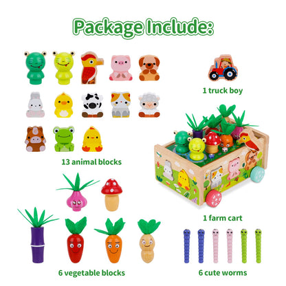 KMTJT Joc Montessori Lemn Sortare Legume, 1-3 ani