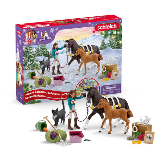 Schleich 99092 Calendar de Advent Horse Club 2024, pentru copii de la 5 ani, set de joacă HORSE CLUB, 36 piese