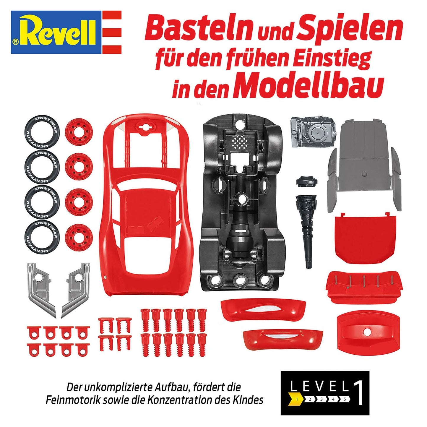 Revell - Mașină de Jucărie Lightning McQueen Disney-Cars (Lumini & Sunete)