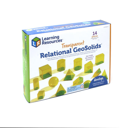 Learning Resources Relational GeoSolids Set de corpuri geometrice 3D transparente pentru învățarea volumului de la 8 ani