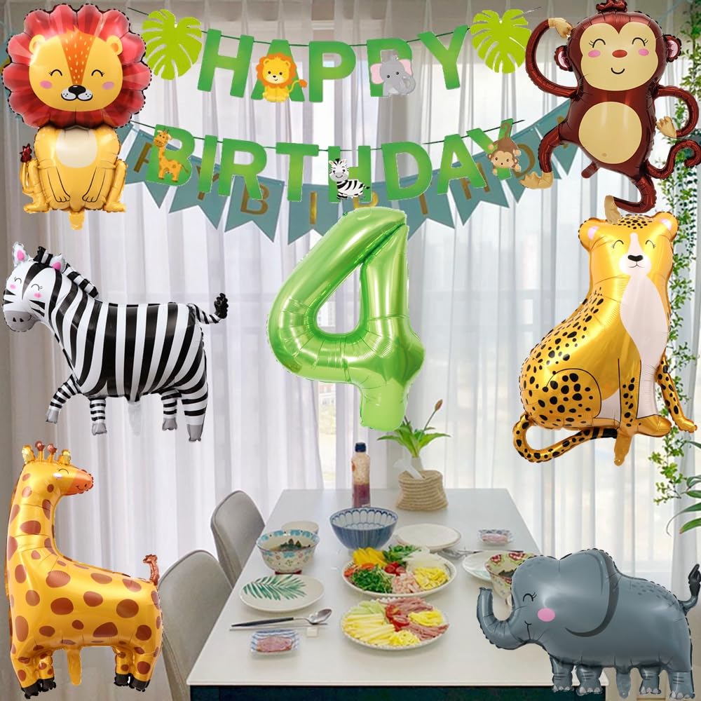 Yunchu Online Set baloane zi nastere, jungle, cifra 6