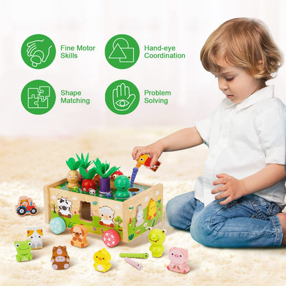 KMTJT Joc Montessori Lemn Sortare Legume, 1-3 ani
