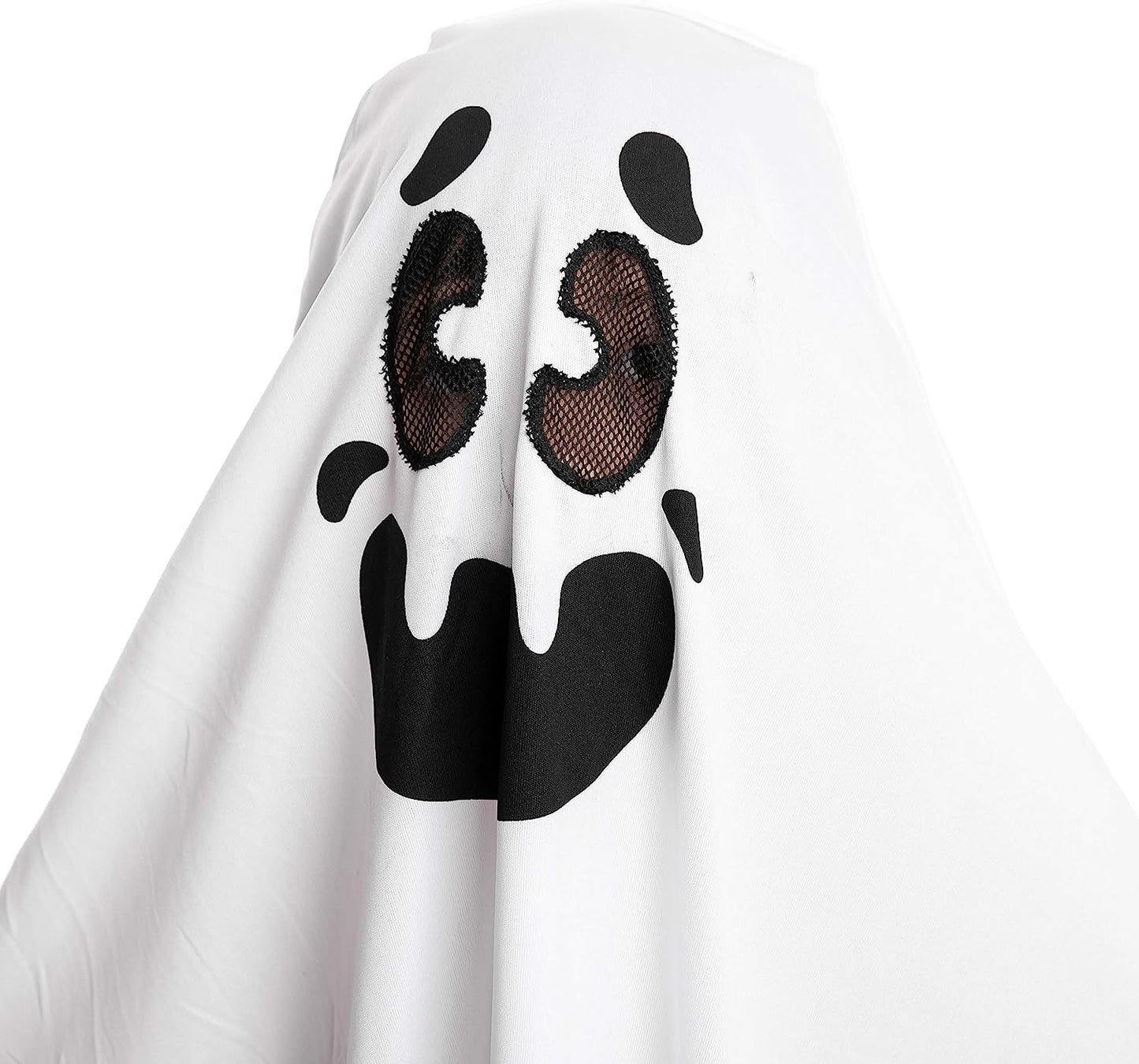 Costume de fantomă albe pentru copii, costum de Halloween cu zâmbet și fantomă Boo pentru Trick-or-Treating (X-Large 12-14 ani)