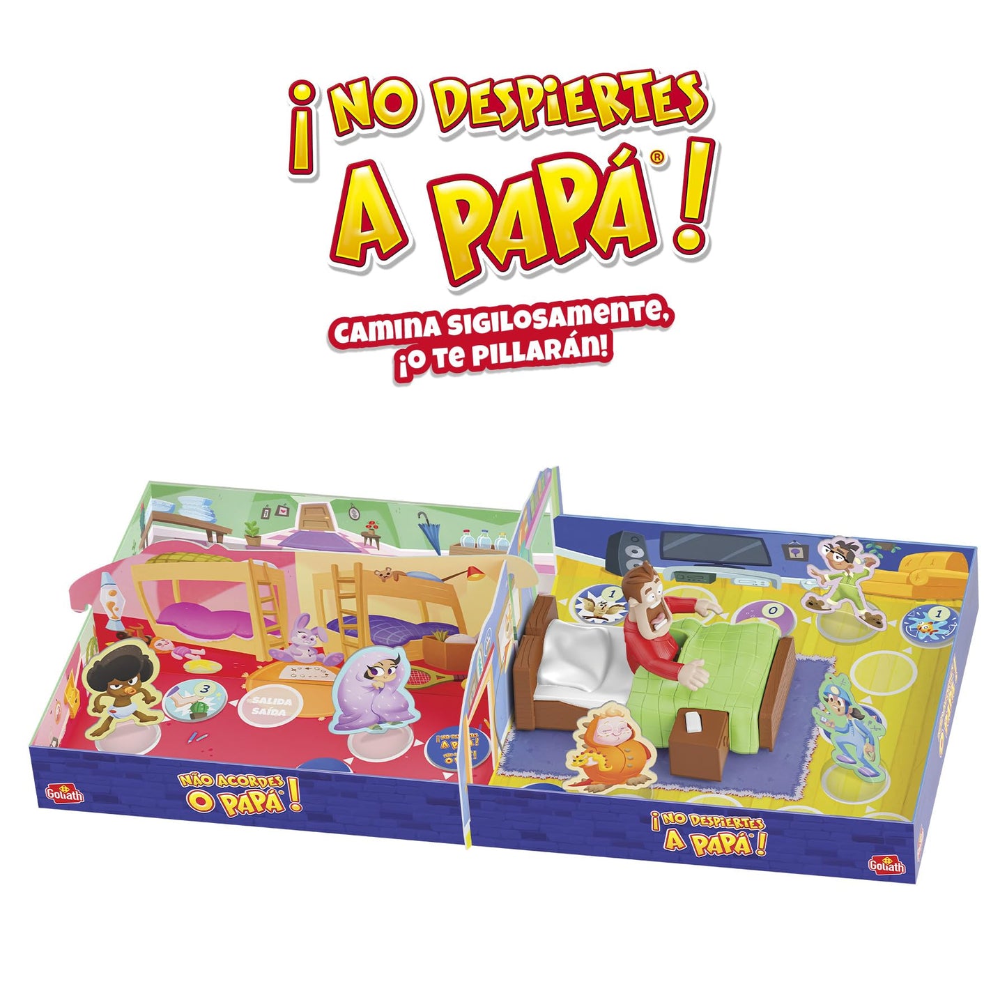 Goliath - Nu-l trezi pe tata - Joc de masă pentru copii de la 4 ani - Distractiv și familial - Joc de abilitate - Ideal pentru cadou și joacă în familie - Versiune în română
