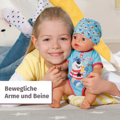 Baby Born Bebelus Magic Boy, păpușă cu 10 funcții pentru copii de la 3 ani, funcționează fără baterii, 43 cm înălțime, 827963 Zapf Creation