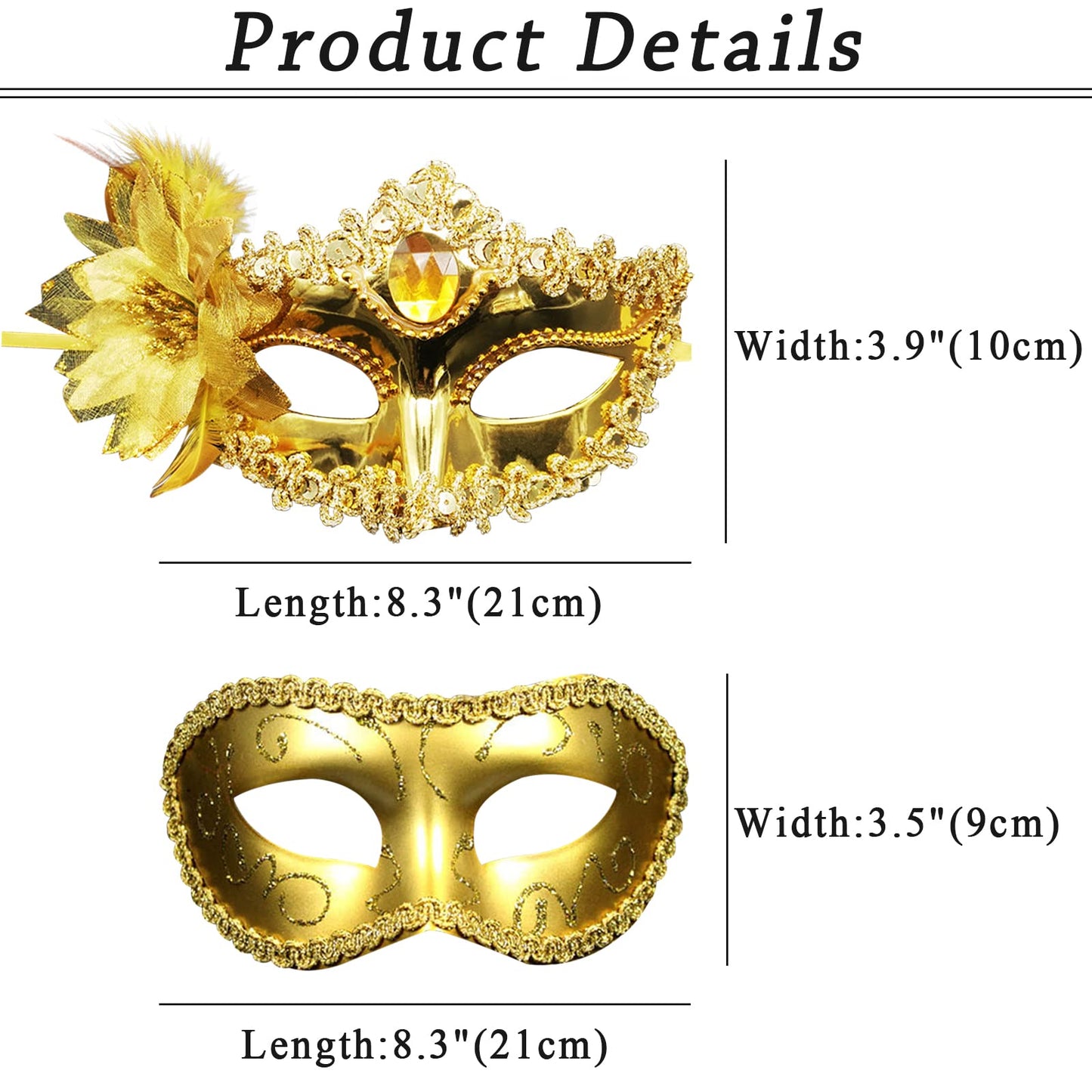 OIDEA Set 2 masti venetiene florale pentru bal