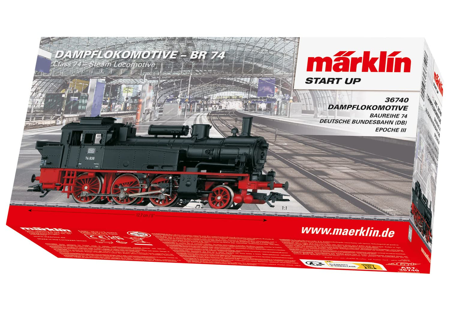 Märklin 36740 Locomotivă tender BR74 DB, H0, 6+ ani