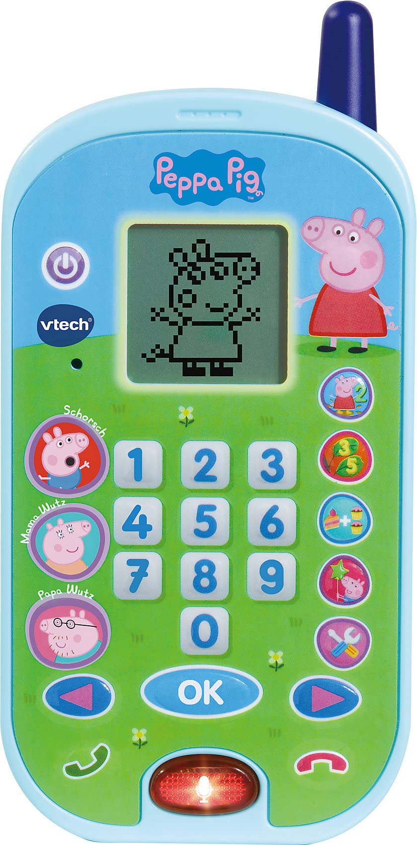 Telefon de învățare VTech Peppa – cu vocile originale din seria Peppa Pig și jocuri educative – pentru copii de 2-5 ani
