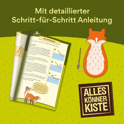 Kosmos 604677 Set de cusut cu Rabbat din Școala animalelor magice, kit creativ complet pentru copii de la 8 ani