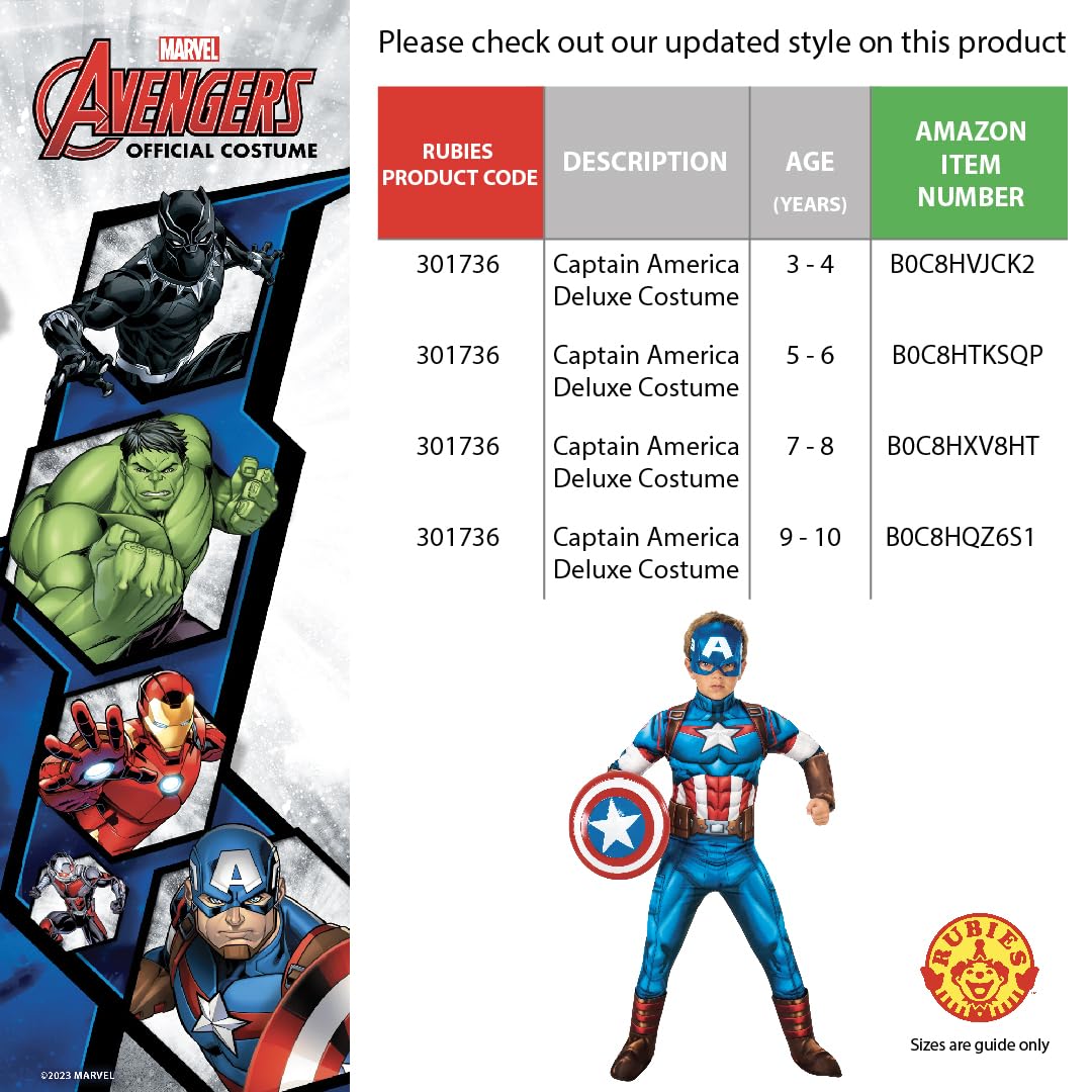 Rubie's Costum Captain America Marvel, 7-8 ani