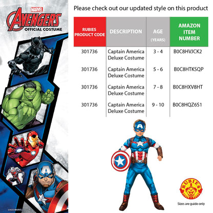 Rubie's Costum Captain America Marvel, 7-8 ani
