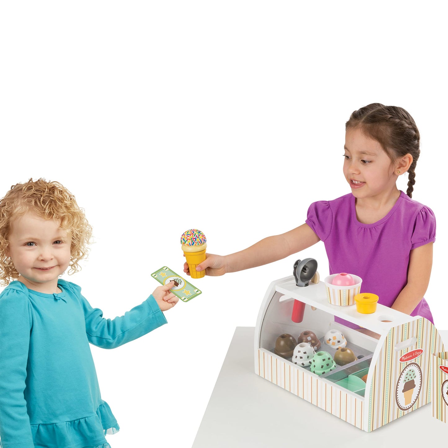 Melissa & Doug Stand înghețată din lemn, 28 piese, 3+ ani