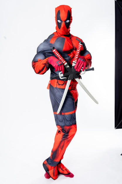Rubie's 810109 Marvel Deadpool Costum Deluxe pentru adulți, mărime XL, roșu