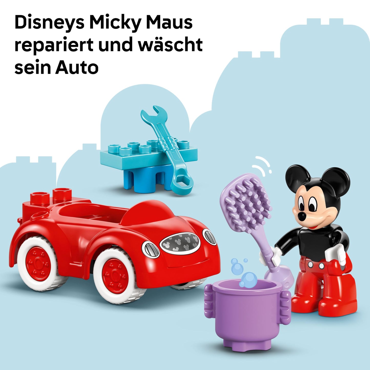 LEGO 10454 DUPLO Set Mickey Mouse, club și mașină