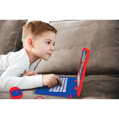 Lexibook Spider-Man Laptop educațional bilingv italiană-engleză jucărie cu 124 activități de învățare, joc și muzică 2+ ani (albastru/roșu)
