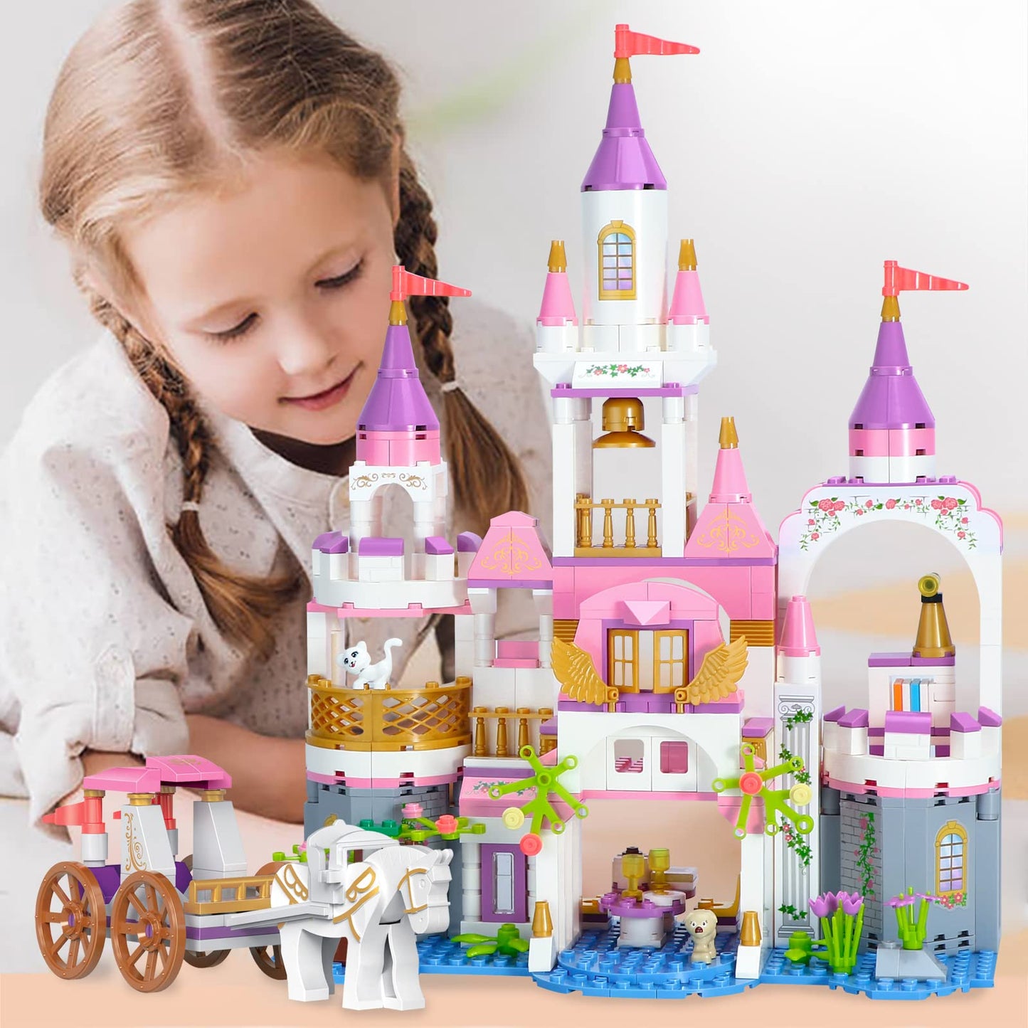 COGO Set de constructie Castelul Fetei, 516 piese, 6+ ani
