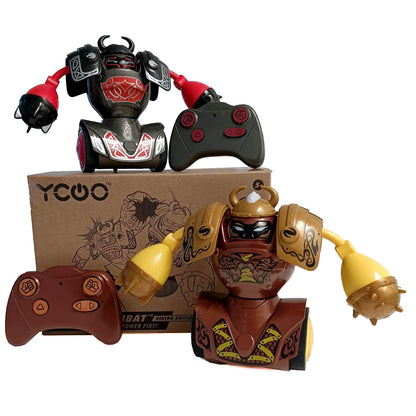 YCOO by SILVERLIT - Pachet 2 Roboți Combatanți Viking - Telecomanda - Ambalaj Ecologic - Ușor de Deschis - 14cm - Înfruntă-ți Inamicul! - 5-10 Ani