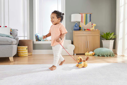 Fisher-Price H9447 Set de joacă cu cățeluș tras de sfoară cu sunete amuzante de la 12 luni