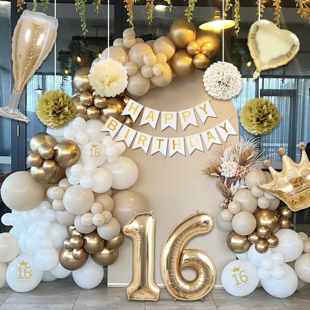 KISPATTI Set decoratiuni aniversare 16 ani, 62 buc