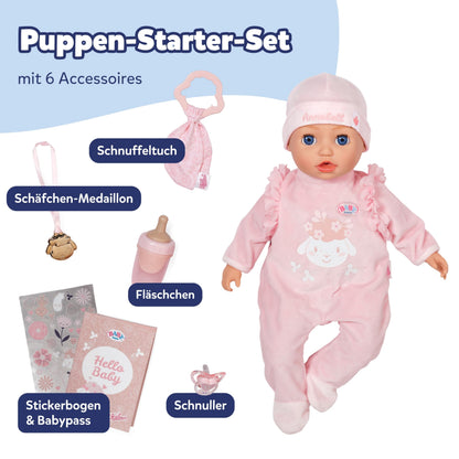 BABY Born Annabell Păpușă bebeluș moale 43 cm cu 7 funcții electronice și sunet de la 3 ani