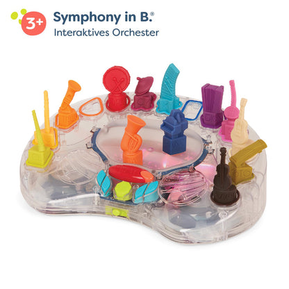 B. toys – B. Symphony Orchestră Muzicală pentru Copii – 13 Instrumente Muzicale pentru Muzică Clasică pentru Bebeluși și Copii – Jucărie Interactivă cu Orchestră, Lumini și 15 Melodii