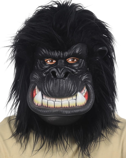 Masca Gorilla | Halloween & Carnaval – Masca din latex cu imitație de blană pentru petreceri, parade și carnavaluri