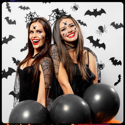 Baymety Pelerină Halloween Plasă Păianjen, neagră