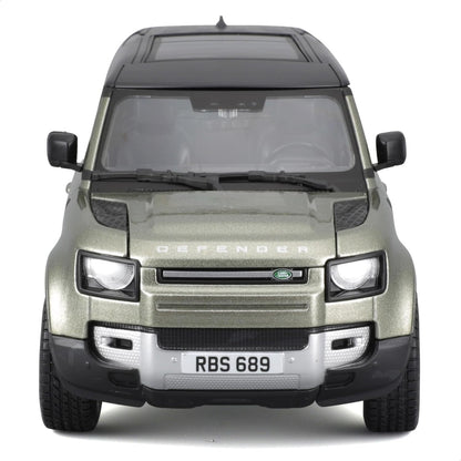 Bburago Land Rover Defender 110 2022 Mașinuță replică metalică 1:24 cu uși care se deschid 3+ ani (verde)