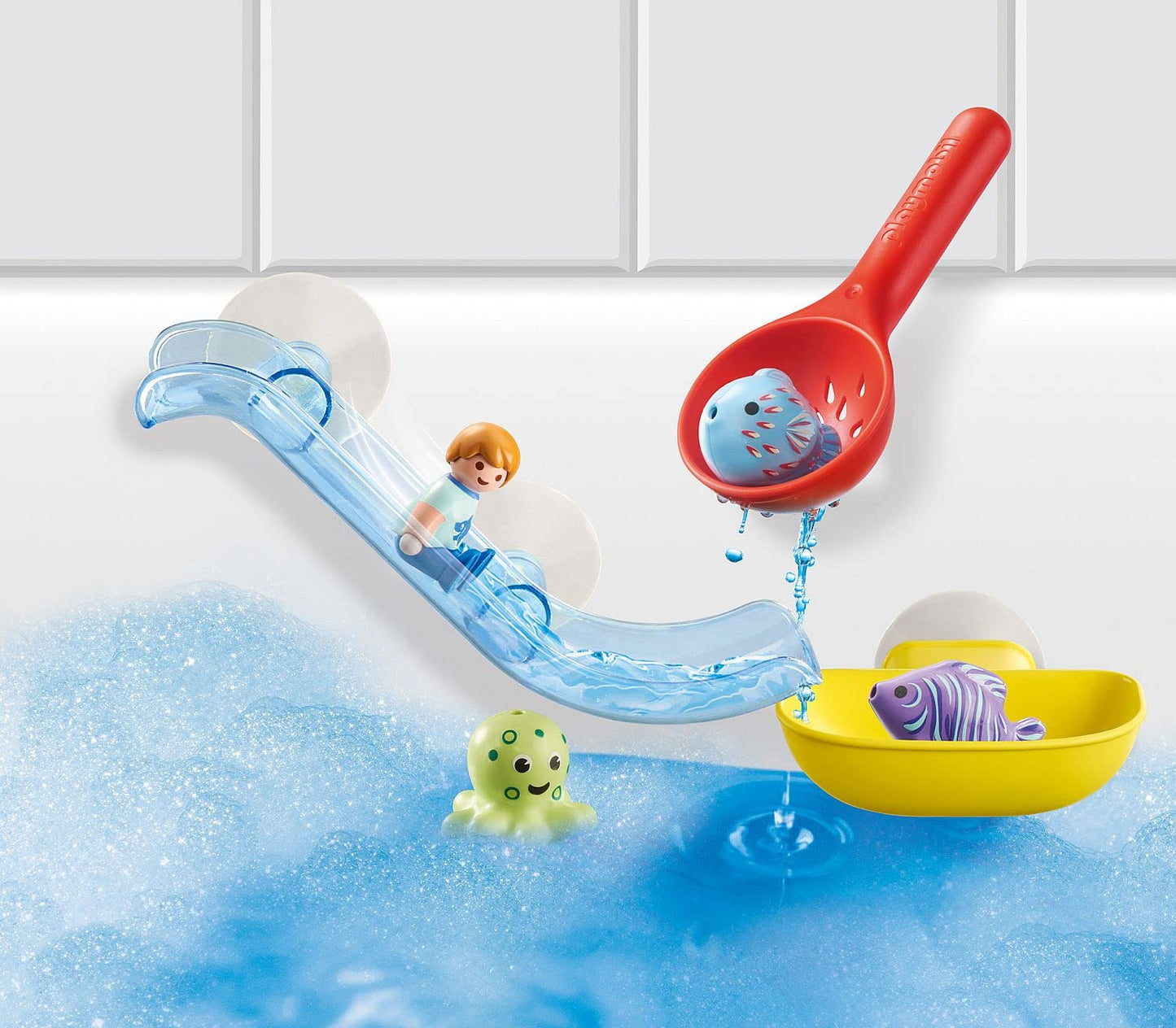 PLAYMOBIL 1.2.3 Aqua Set de joacă pentru baie cu animale marine plutitoare 1,5-4 ani