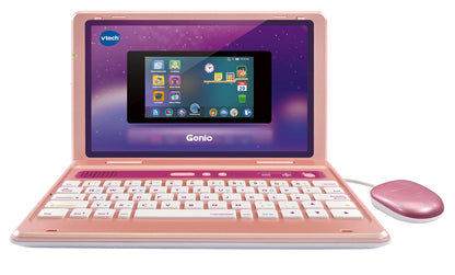 Vtech Genio Laptop de Învățare roz – Laptop educațional cu acces la internet, program de text și conținuturi de învățare pentru litere, cuvinte, matematică, logică și altele – Pentru copii de 5-12 ani