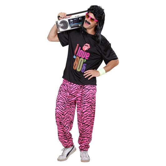 Costum de petrecere WIDMANN MILANO - Outfit anii '80, T-Shirt și pantaloni largi, costume de carnaval, petrecere Bad Taste