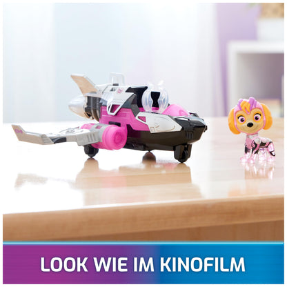PAW Patrol: Filmul Mighty, Vehicul de Supererou Skye cu Figurina Câine, Avion cu Efecte de Lumină și Sunet, Jucărie pentru Copii de la 3 Ani