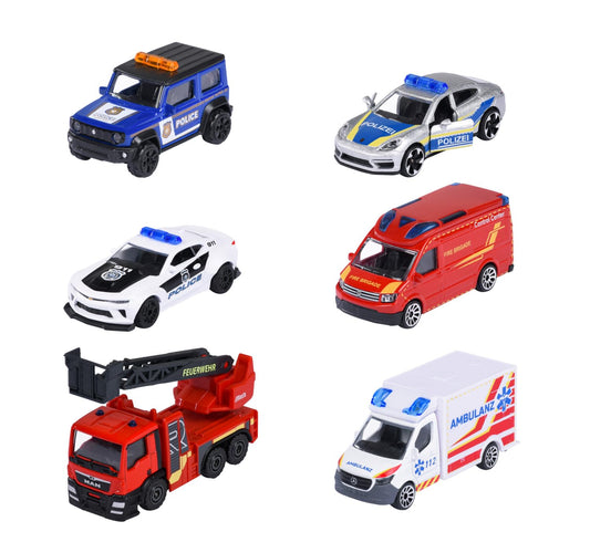 Majorette Auto Rescue Premium Set de jucărie cu 1 mașinuță metalică de intervenție cu rulare liberă și piese mobile, 3+ ani