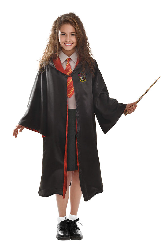 Costum de carnaval Hermione Granger pentru fete oficial Harry Potter (Mărimea 7-9 ani), Negru, Roșu