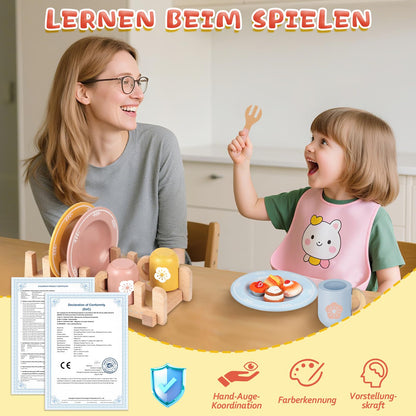 Charmofun Set ceai din lemn, 30 piese, 3+ ani