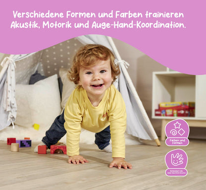 Eichhorn Cuburi muzicale din lemn, 12 buc, 1+ an