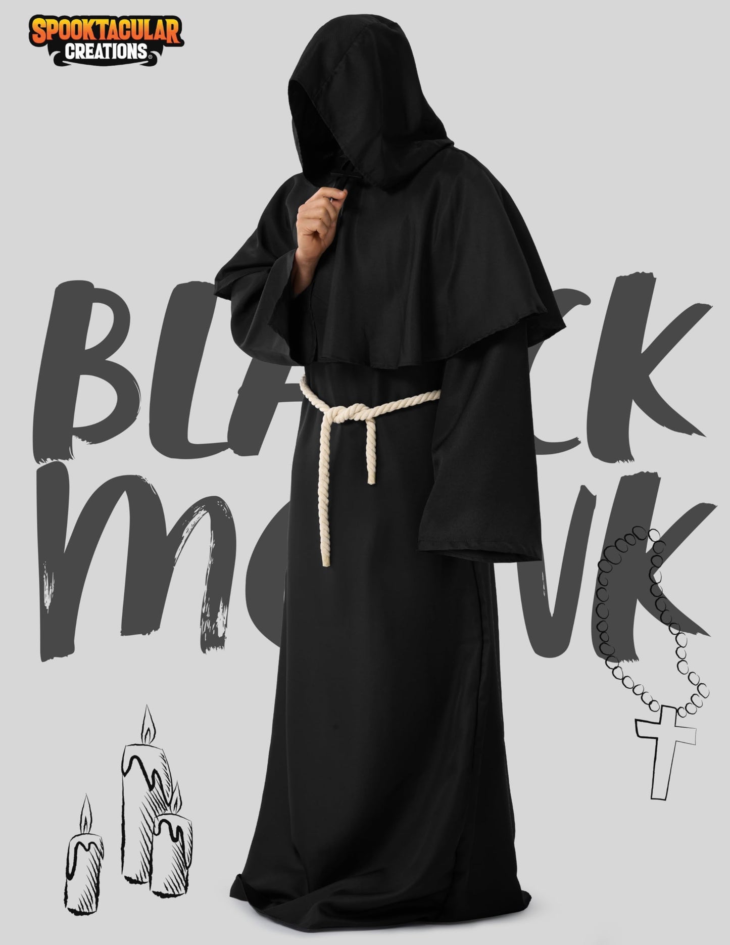 Spooktacular Creations Roba medievala cu gluga, adult