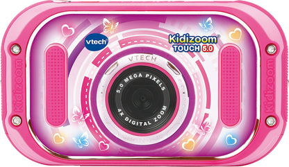 VTech KidiZoom Touch 5.0 roz – Cameră pentru copii cu touchscreen, funcții selfie și video, efecte și jocuri – Pentru copii de 5-12 ani