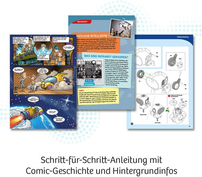 Kosmos 621001 Chipz - Robot inteligent pentru copii 8-14 ani, urmează mișcările, evită obstacolele, cu efecte de lumină și sunet, jucărie robot, kit de construcție.