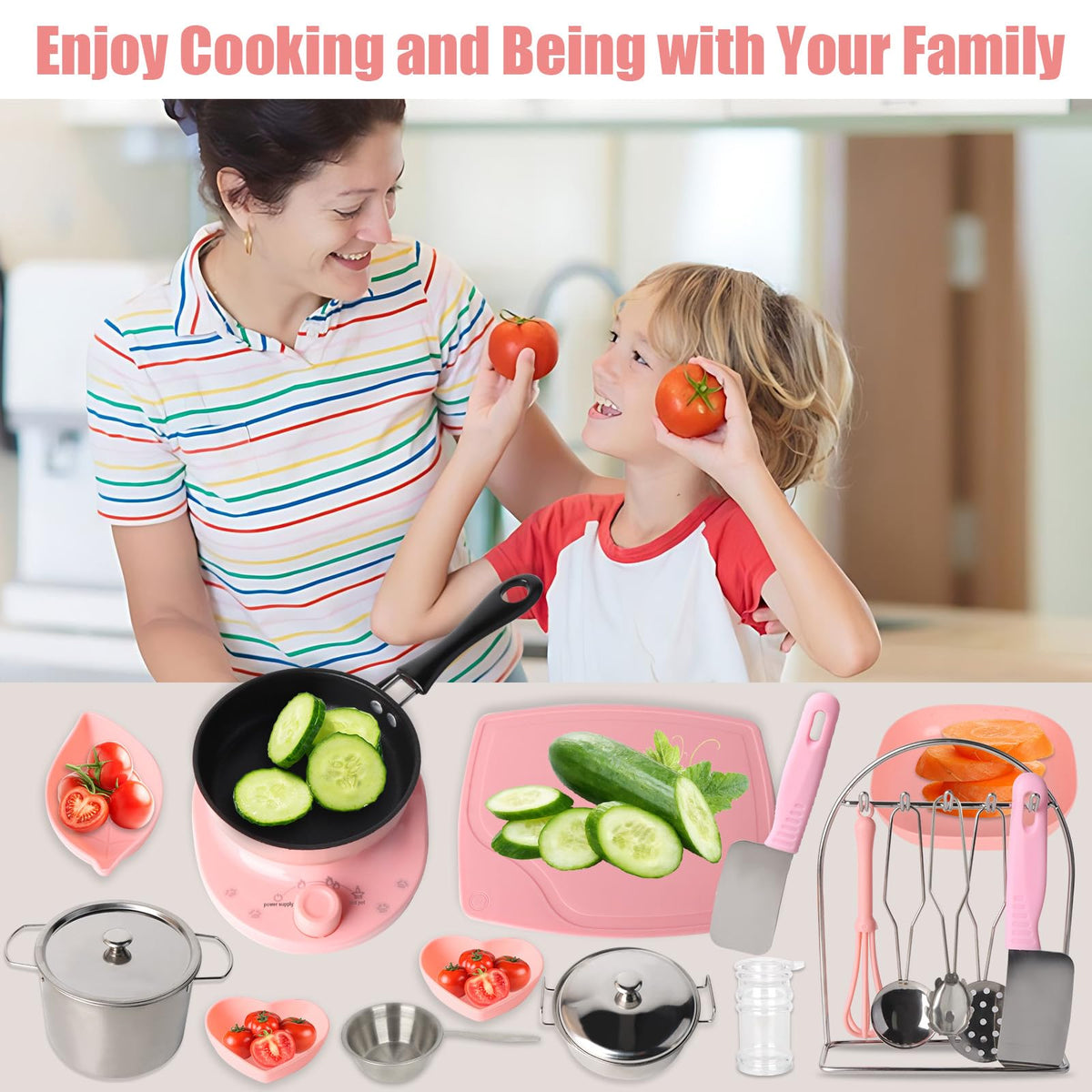 Set de gătit LEGO pentru copii 37 piese cu plită cu inducție, wok, oală înaltă, cuțit 6-12 ani