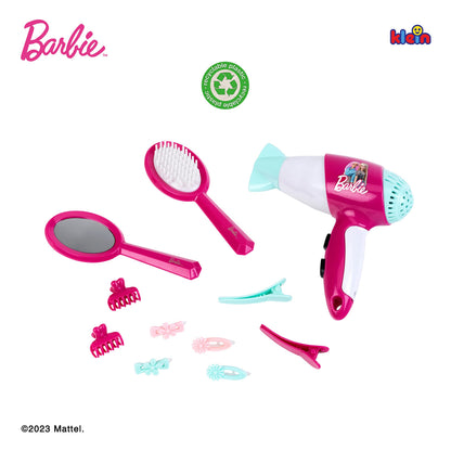 Set de coafură Barbie Theo Klein 5790 cu accesorii, inclusiv uscător de păr pentru copii, pentru vârsta de 3 ani+.