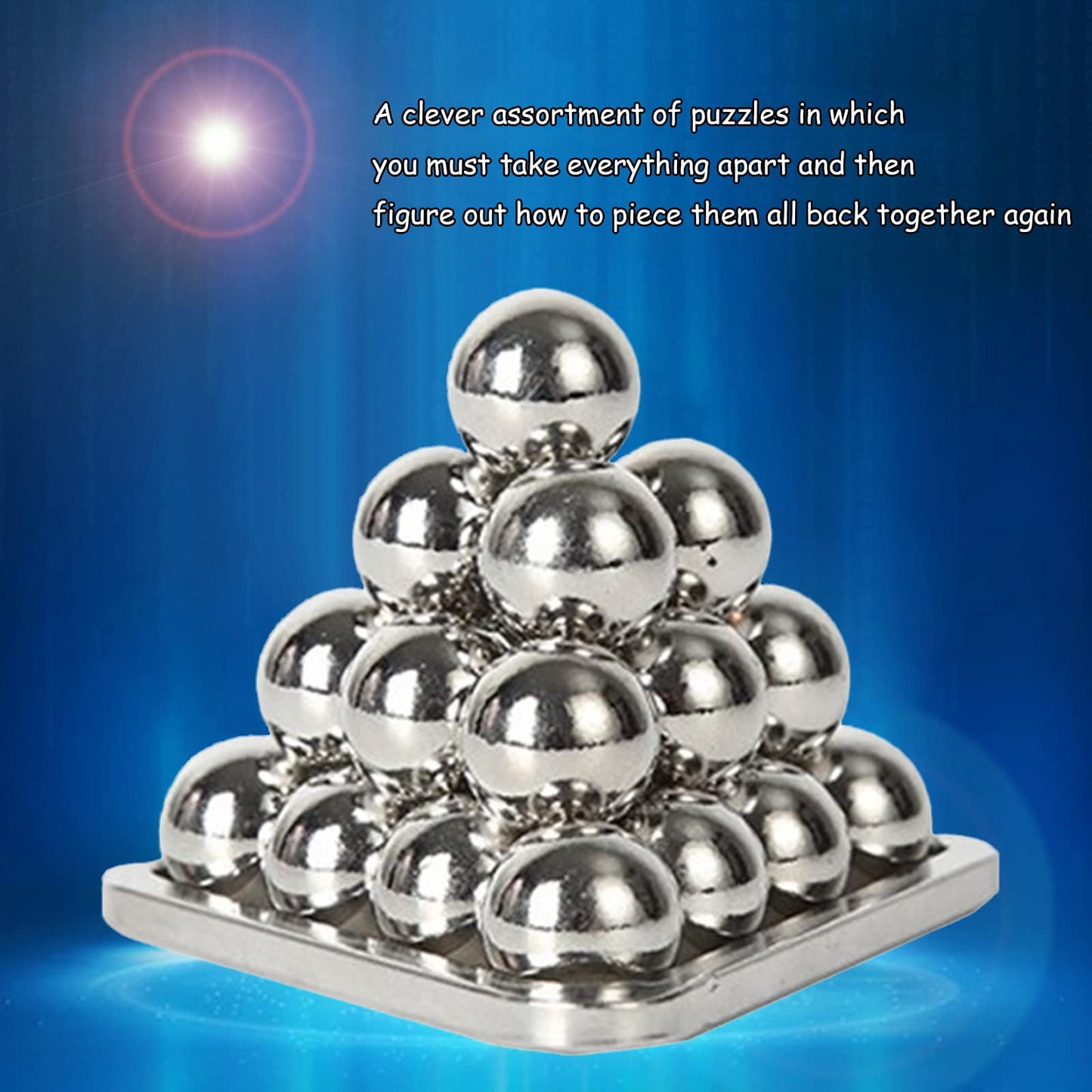 Holzsammlung Set de puzzle metalice IQ 5 piese jocuri de inteligență 3D pentru copii și adulți de la 3 ani